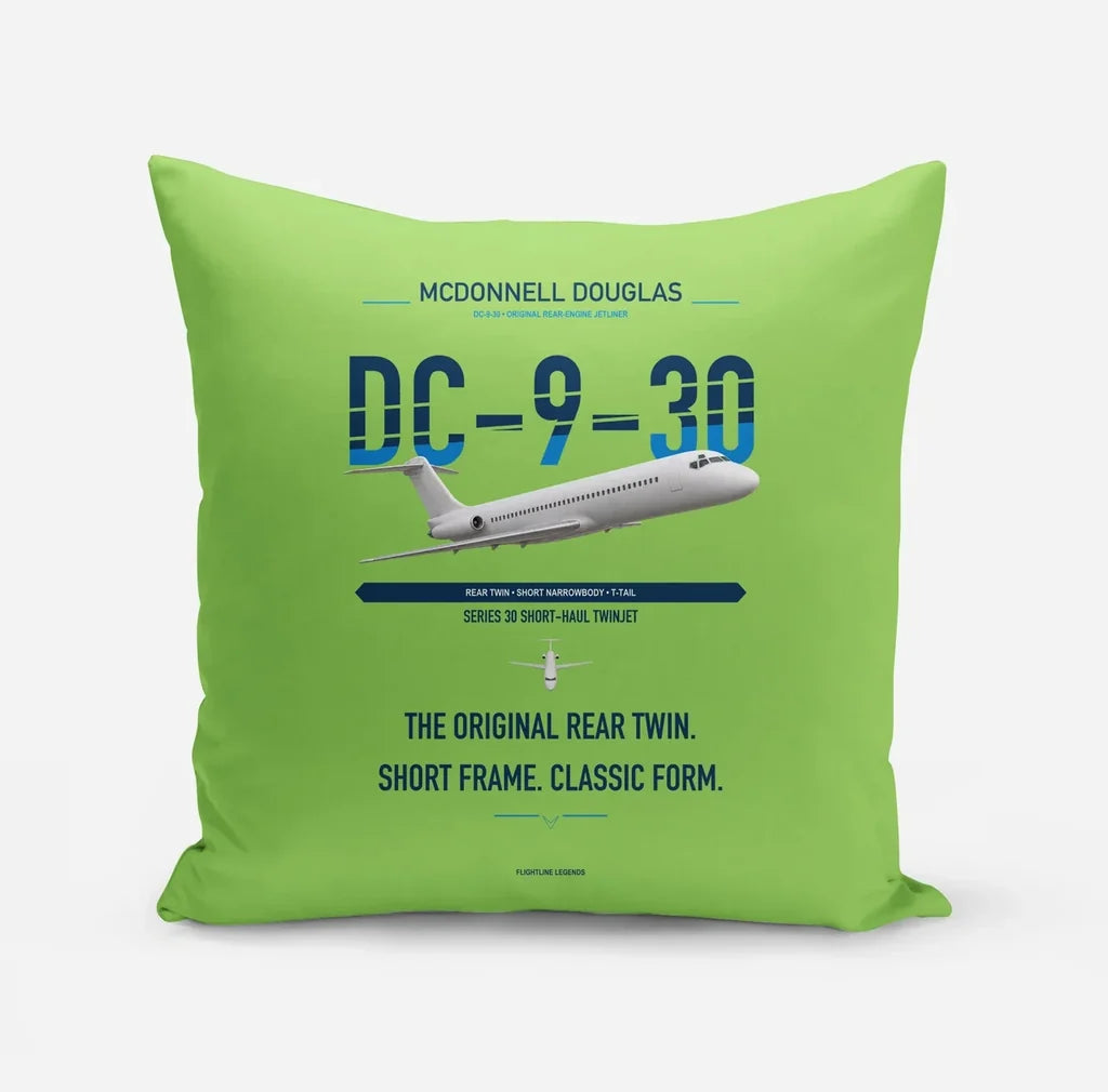 McDonnell Douglas DC-9-30 design on light green pillow