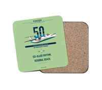 Thumbnail for Fokker 50 design on light green 1 piece coaster