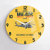 Thumbnail for Sikorsky MH-60S Seahawk design on yellow no frame wall clock
