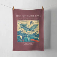 Thumbnail for VINTAGE G4473 - The Night Glider Wave - Designed Towels design on darkred