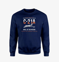 Thumbnail for C-21A Learjet Small Jet Big Mission design on navy blue sweatshirt