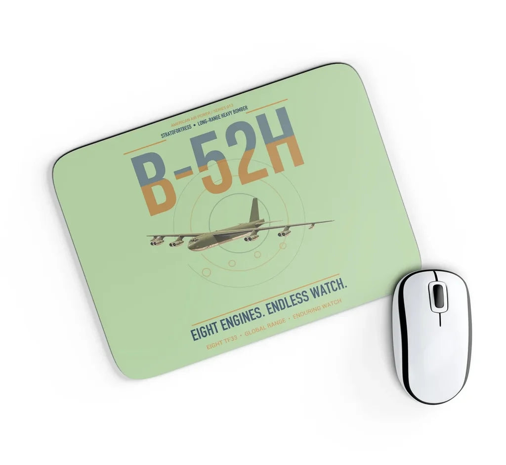 B-52H Stratofortress design on light green rectangle mouse pad