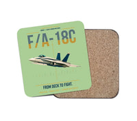 Thumbnail for F-A-18C Hornet design on light green 1 piece coaster