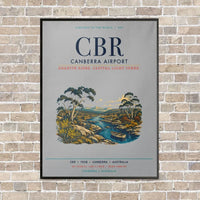 Thumbnail for Canberra Airport CBR vertical canvas print - framed - light gray background