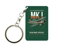 Thumbnail for Fairey Swordfish Mk I design on dark green designed key chain, double-side print
