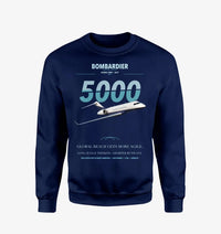 Thumbnail for Bombardier Global 5000 design on navy blue sweatshirt
