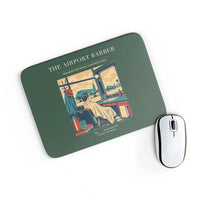 Thumbnail for VINTAGE G4377 - The Airport Barber - Designed Mouse Pads design on darkgreen rectangle