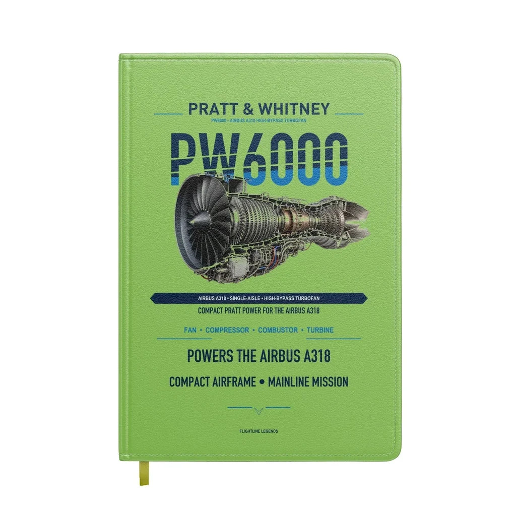 PW6000 design on light green notebook