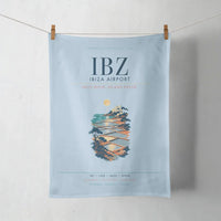 Thumbnail for Ibiza Airport (IBZ) design on light blue towel