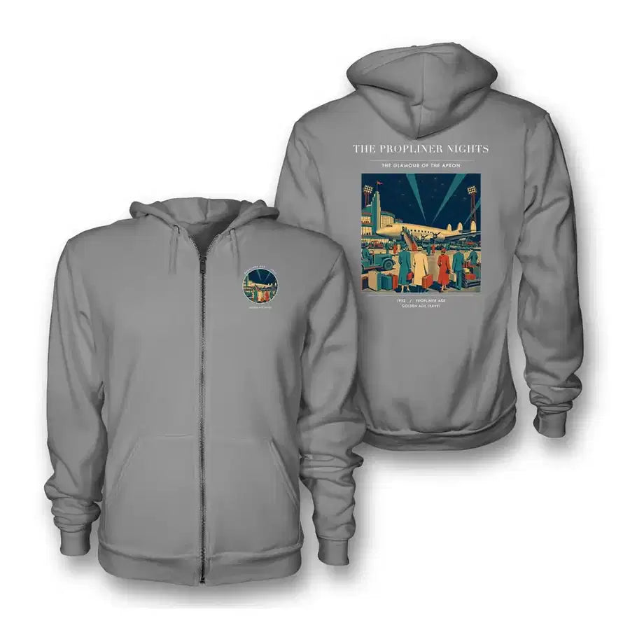 VINTAGE G4080 - The Propliner Nights - Premium Zipped Hoodie design on gray