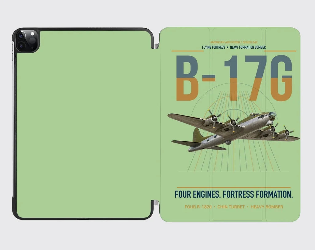 B-17G Flying Fortress design on light green ipad tablet case
