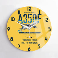 Thumbnail for Airbus A350F design on yellow no frame wall clock