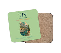 Thumbnail for Tivat Airport (TIV) design on light green 1 piece coaster