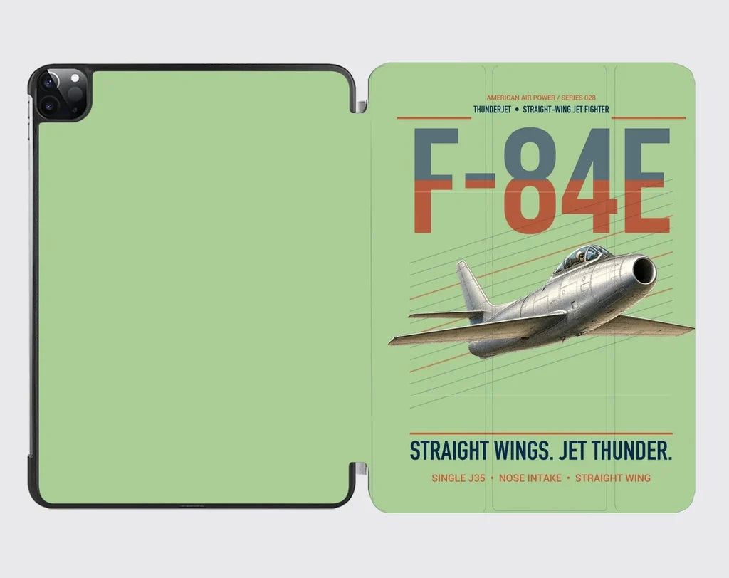 F-84E Thunderjet design on light green ipad tablet case