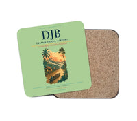 Thumbnail for Sultan Thaha Airport (DJB) design on light green 1 piece coaster