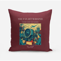 Thumbnail for VINTAGE G4464 - The Fan Jet Whisper - Designed Pillows design on darkred