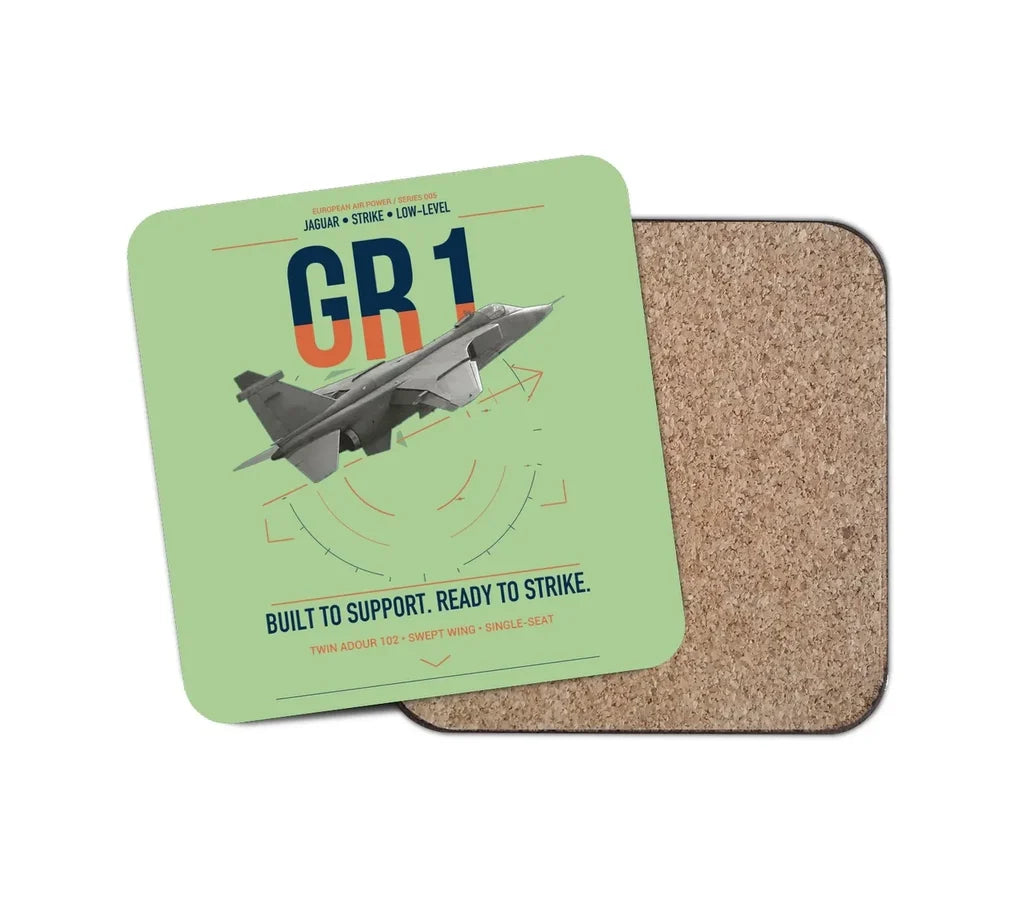 SEPECAT Jaguar GR1 design on light green 1 piece coaster