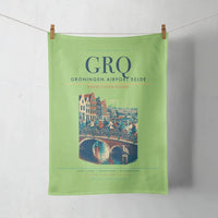 Thumbnail for Groningen Airport Eelde (GRQ) design on light green towel