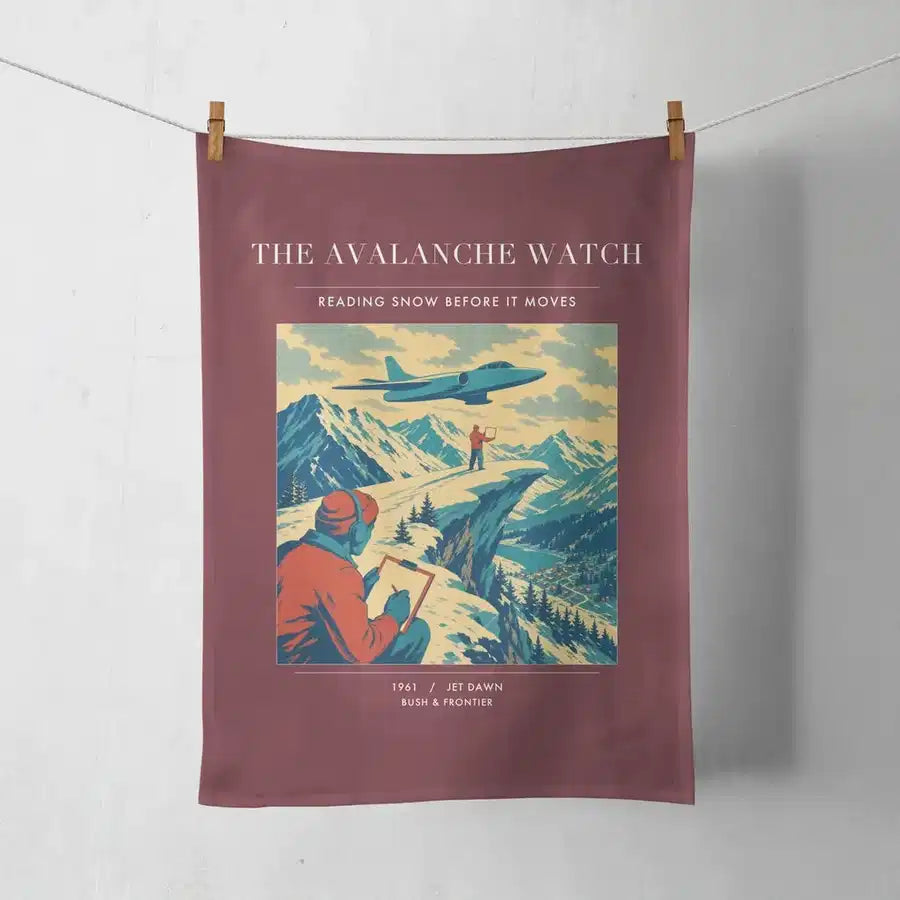 VINTAGE G4344 - The Avalanche Watch - Designed Towels design on darkred
