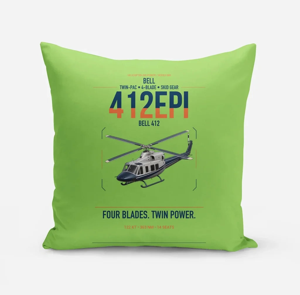 Bell 412EPI design on light green pillow