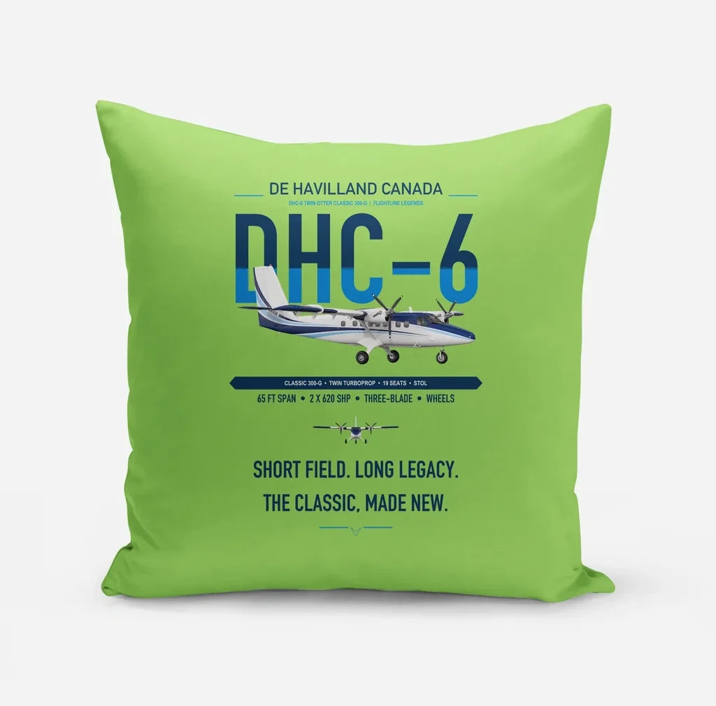 DHC-6 Twin Otter Classic 300-G design on light green pillow