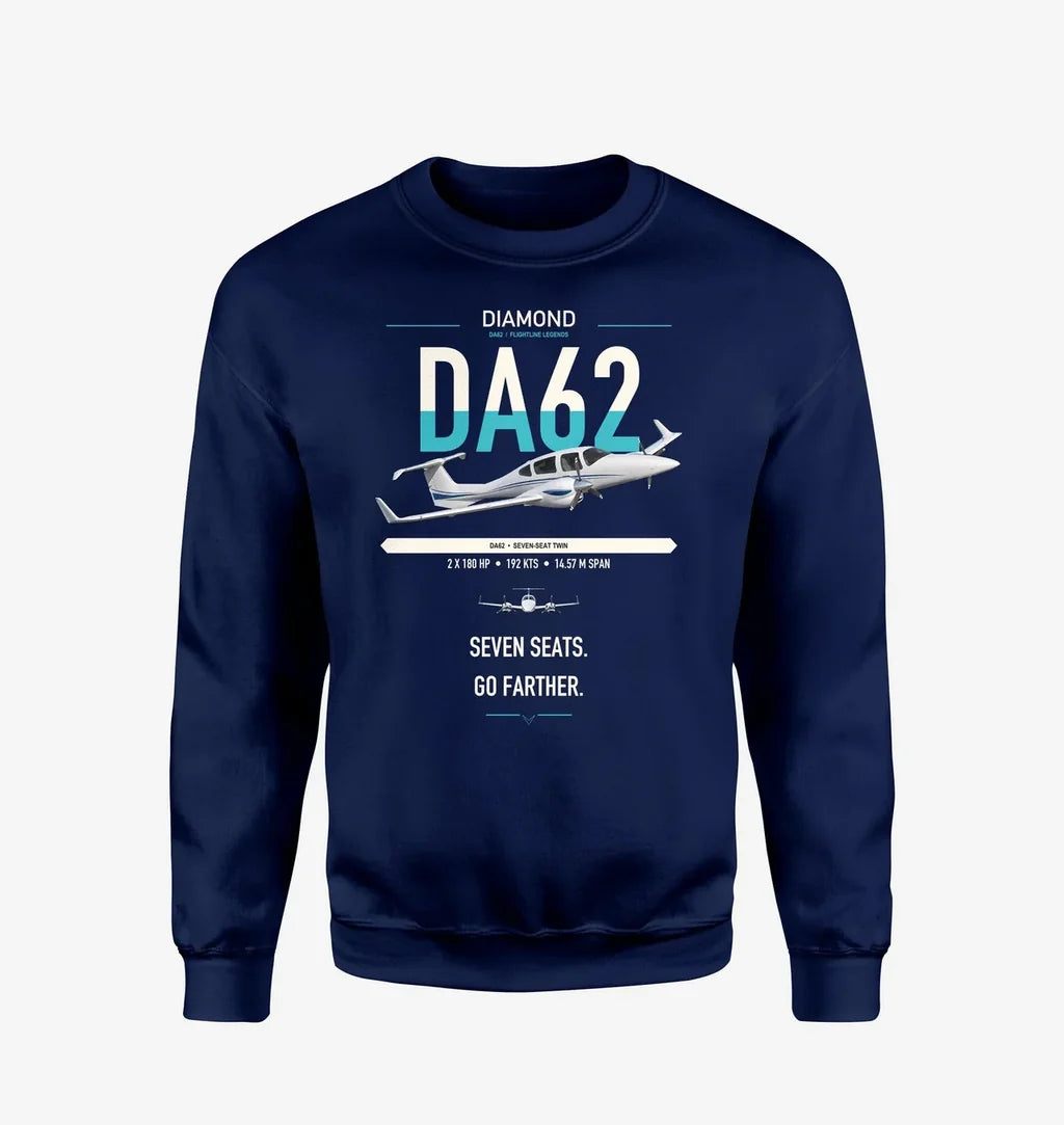 Diamond DA62 design on navy blue sweatshirt