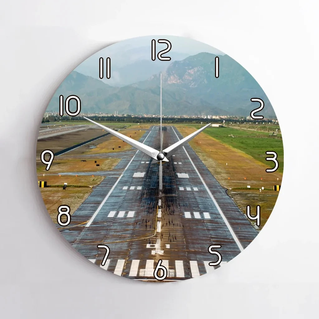 Amazing Mountain View & Runway Wall Clock - view 2