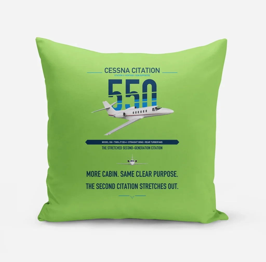 Cessna Citation 550 - Citation II design on light green pillow