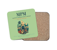 Thumbnail for Maputo International Airport (MPM) design on light green 1 piece coaster