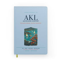 Thumbnail for Auckland Airport (AKL) design on light blue notebook
