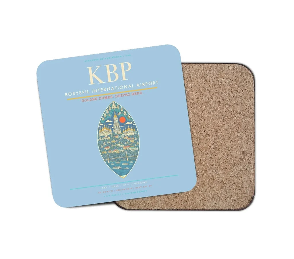 Boryspil International Airport KBP Coaster 1-Piece - Light Blue