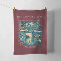 Thumbnail for VINTAGE G4401 - The Mangrove Channel Idle - Designed Towels design on darkred