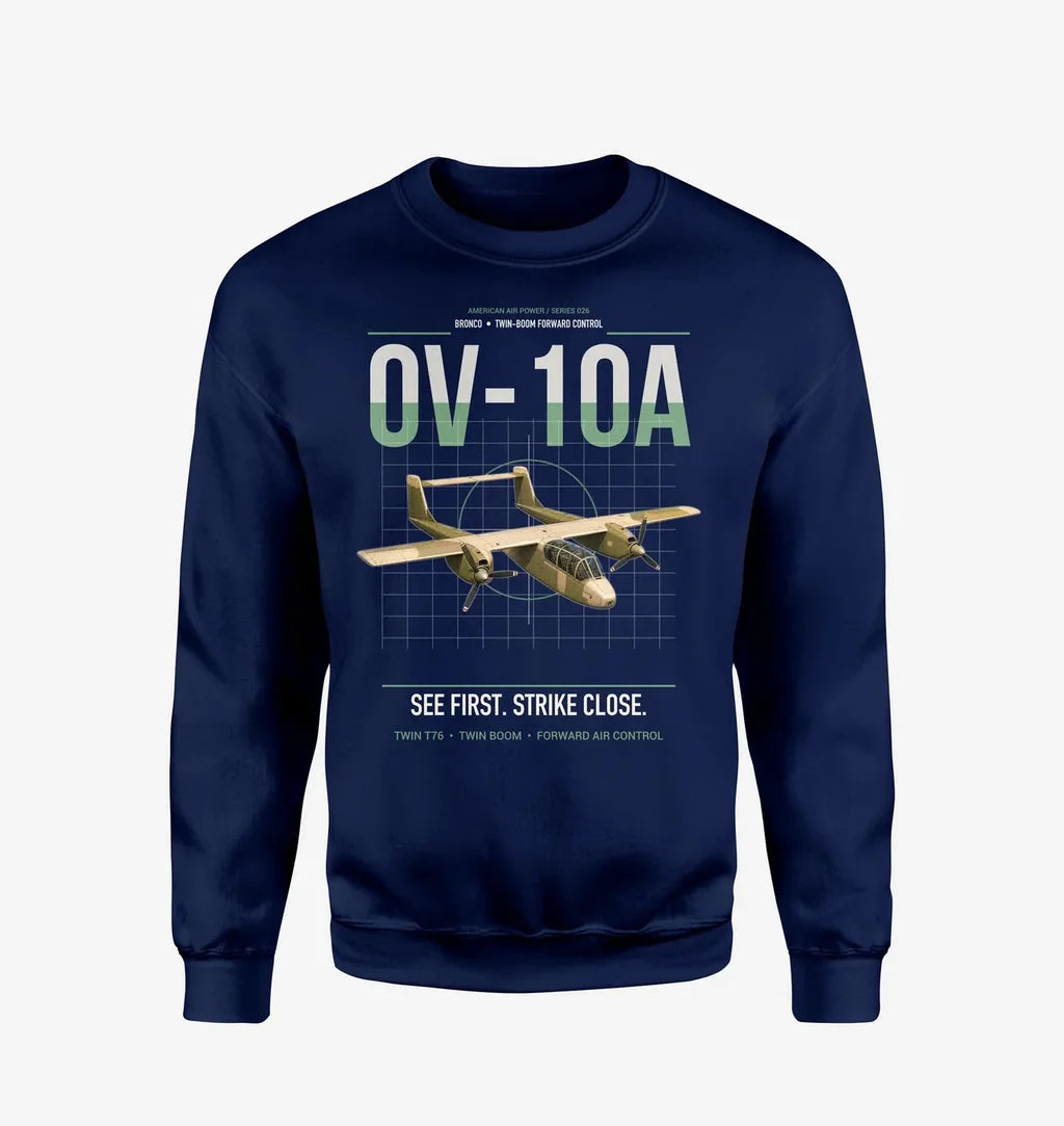 OV-10A Bronco design on navy blue sweatshirt