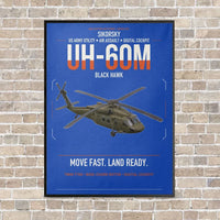Thumbnail for Sikorsky UH-60M Black Hawk vertical canvas print - framed - blue background
