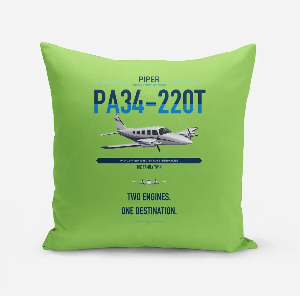 Piper PA-34-220T Seneca V design on light green pillow