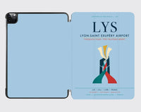 Thumbnail for Lyon-Saint Exupéry Airport (LYS) design on light blue ipad tablet case