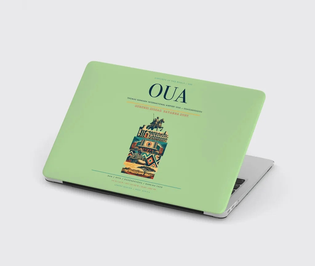 Thomas Sankara International Airport (OUA) design on light green MacBook case
