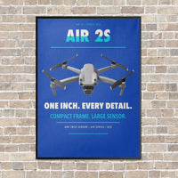 Thumbnail for DJI Air 2S vertical canvas print - framed - blue background