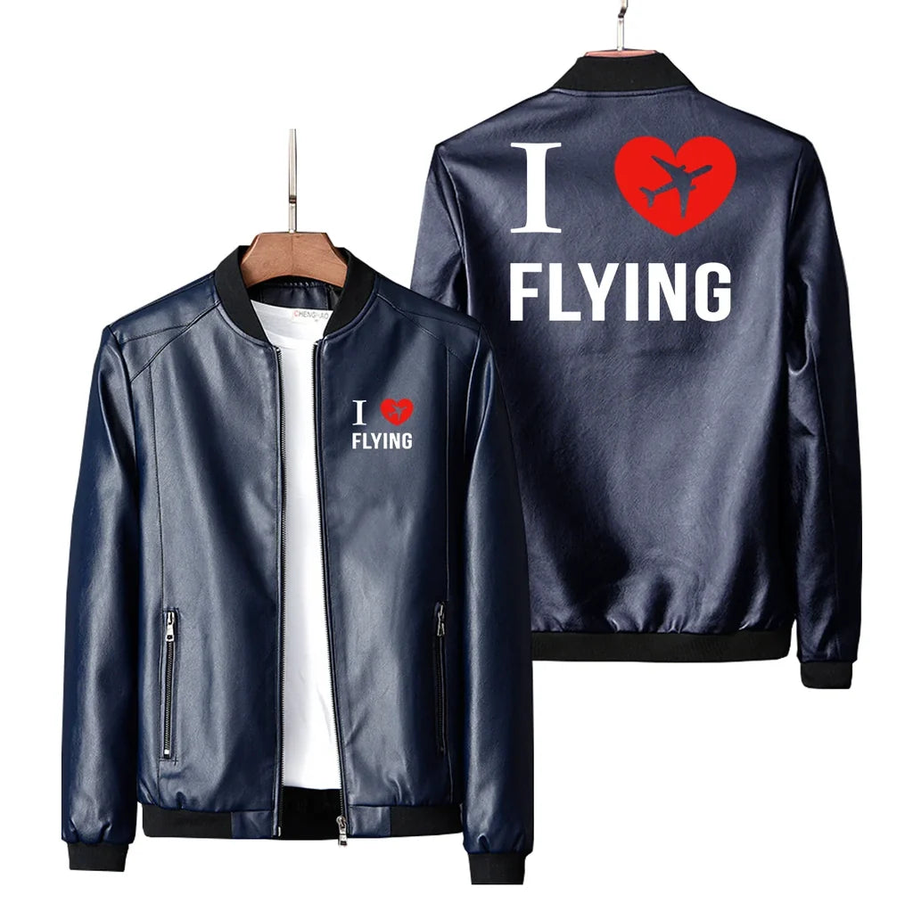 I Love Flying Leather Jacket - view 4