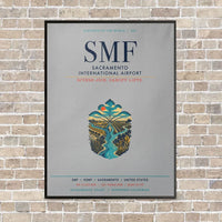 Thumbnail for Sacramento International Airport SMF vertical canvas print - framed - light gray background