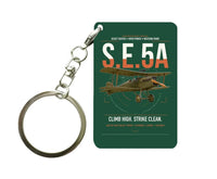 Thumbnail for Royal Aircraft Factory S.E.5a design on dark green designed key chain, double-side print