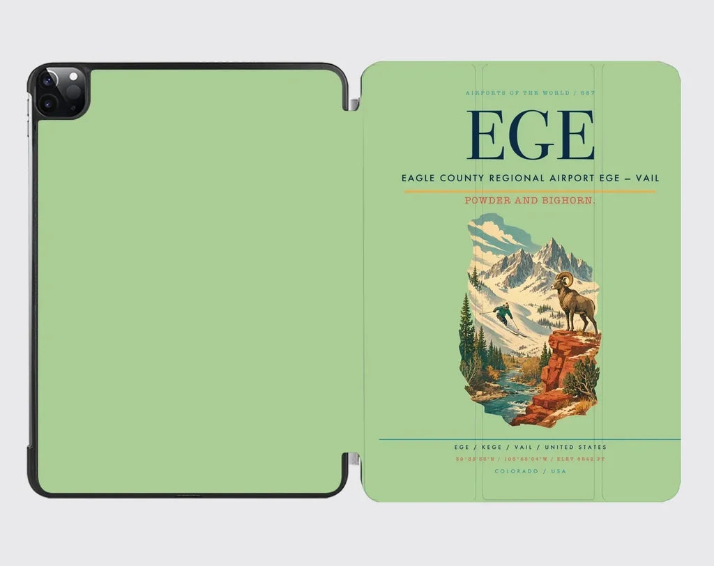 Eagle County Regional Airport (EGE) design on light green ipad tablet case