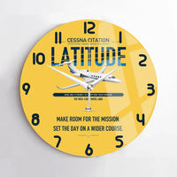 Thumbnail for Cessna Citation Latitude design on yellow no frame wall clock