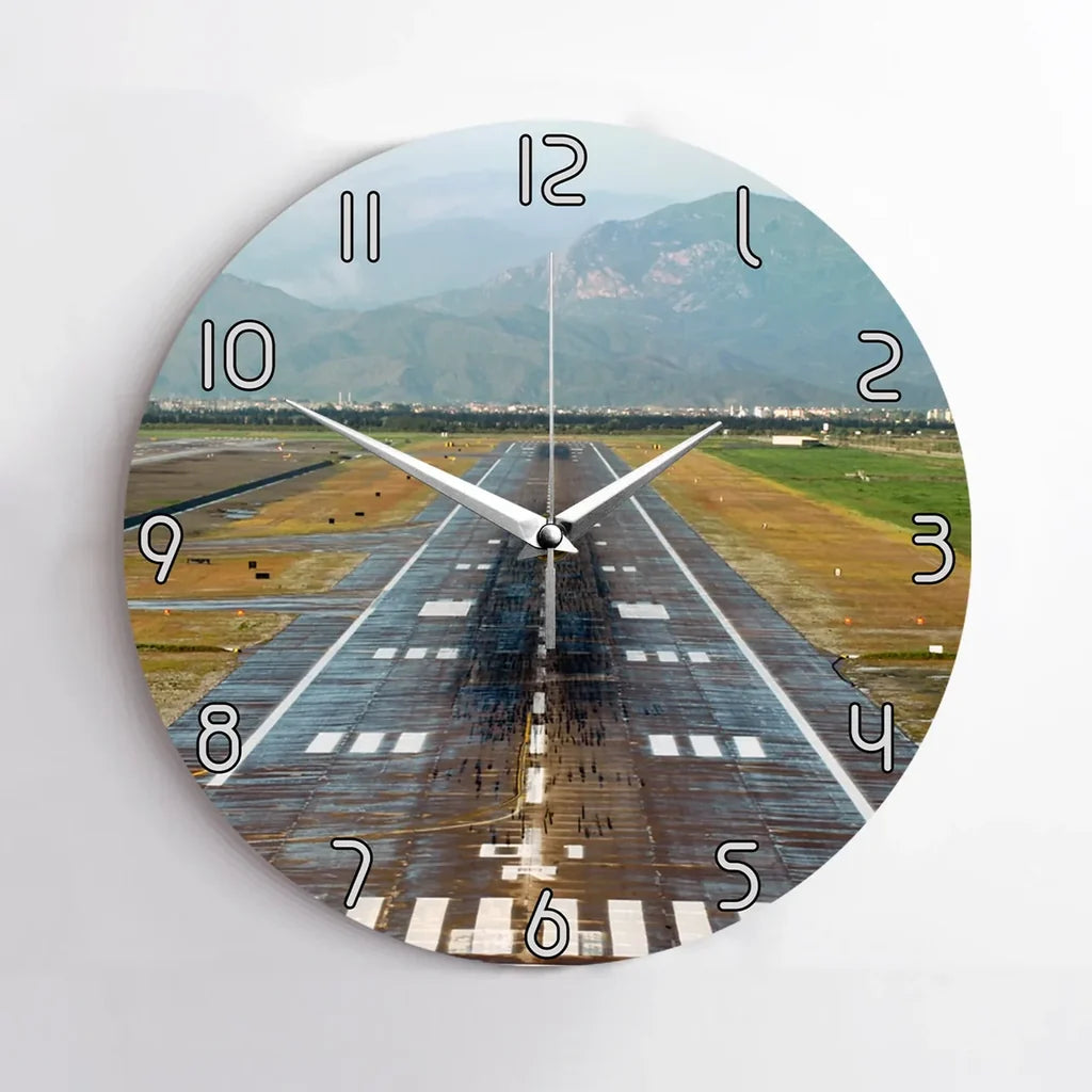 Mountain View and & Runway Wall Clock - view 2
