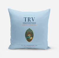 Thumbnail for Thiruvananthapuram International Airport (TRV) design on light blue pillow