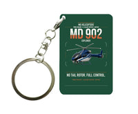 Thumbnail for MD Helicopters MD 902 Explorer design on dark green designed key chain, double-side print