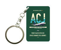 Thumbnail for Airbus ACJ TwoTwenty Key Chain design on dark green key chain