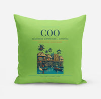 Thumbnail for Cadjehoun Airport (COO) design on light green pillow