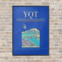 Thumbnail for Thunder Bay International Airport YQT vertical canvas print - framed - blue background