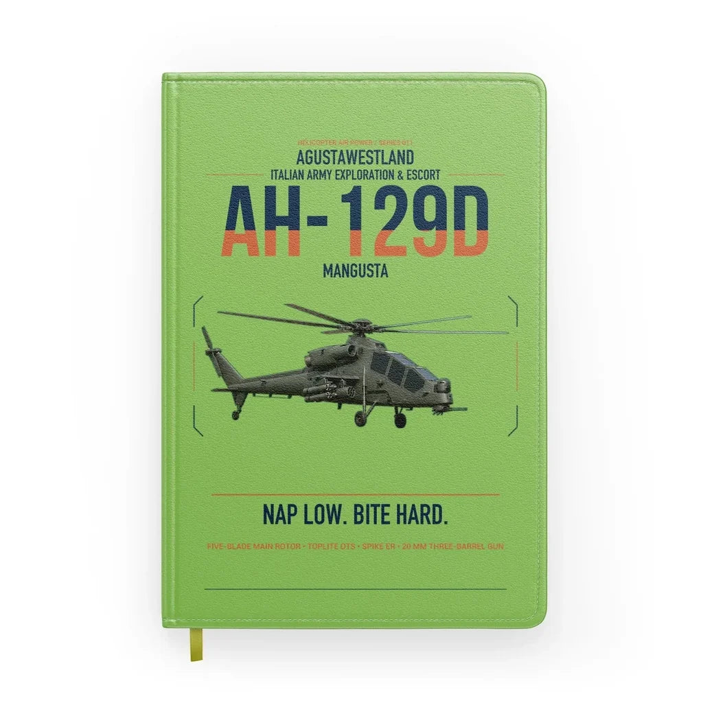 AgustaWestland AH-129D Mangusta design on light green notebook